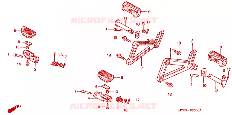 REPOSE PIED Honda MOTO 400 NX 2000  NX400Y