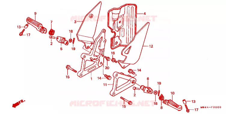 REPOSE PIED Honda MOTO 750 RC45 1994  RVF750RR