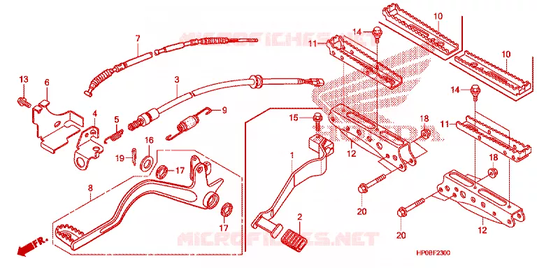 REPOSE PIED - PEDALE Honda ATV 500 FOURTRAX 2011  TRX500FEB