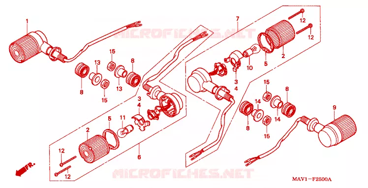 CLIGNOTANT Honda MOTO 400 ROADSTAR 1996  VRX400T