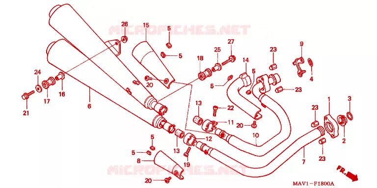 SILENCIEUX D'ECHAPPEMENT Honda MOTO 400 ROADSTAR 1996  VRX400T