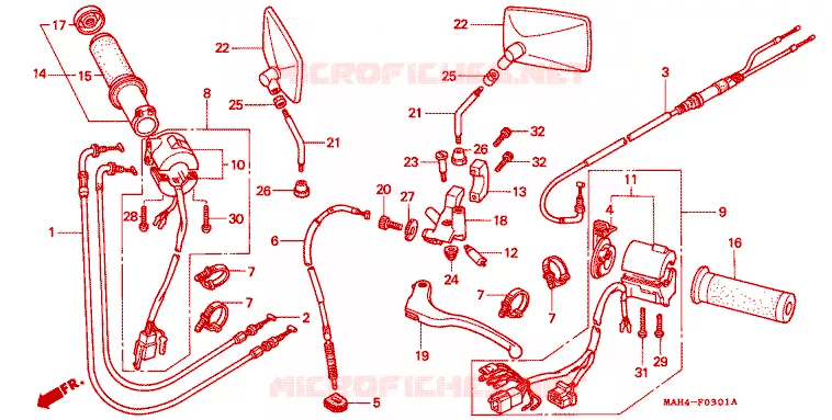 COMMODOS - POIGNEES Honda MOTO 1100 SHADOW 1996  VT1100C2T