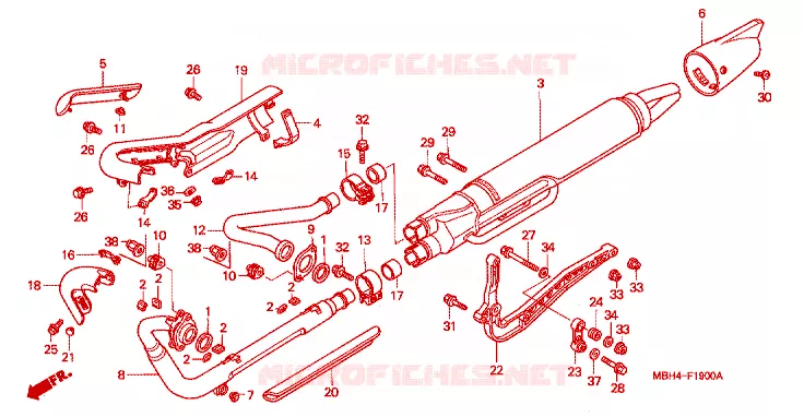 SILENCIEUX D'ECHAPPEMENT Honda MOTO 1100 SHADOW 2000  VT1100C3X
