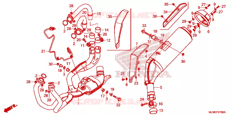 SILENCIEUX D'ECHAPPEMENT Honda MOTO 800 CROSSRUNNER 2017  VFR800XH
