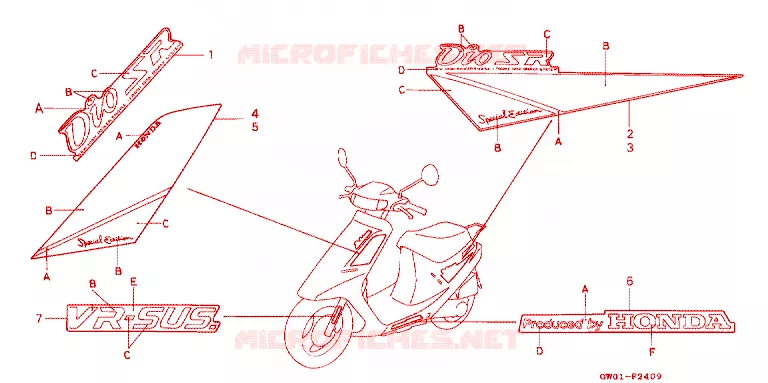 EMBLEME Honda SCOOTER 50 DIO 1990  SK50ML_II_SP