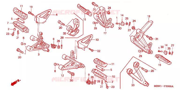 REPOSE PIED Honda MOTO 600 CBR 2002  CBR600F42