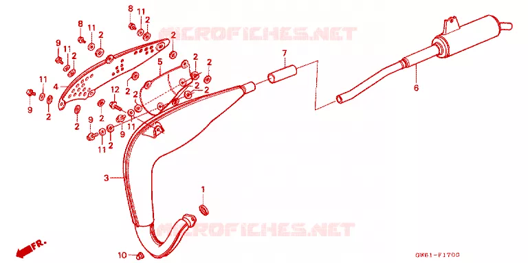 SILENCIEUX D'ECHAPPEMENT Honda MOTO 80 CRM 1990  CRM80L