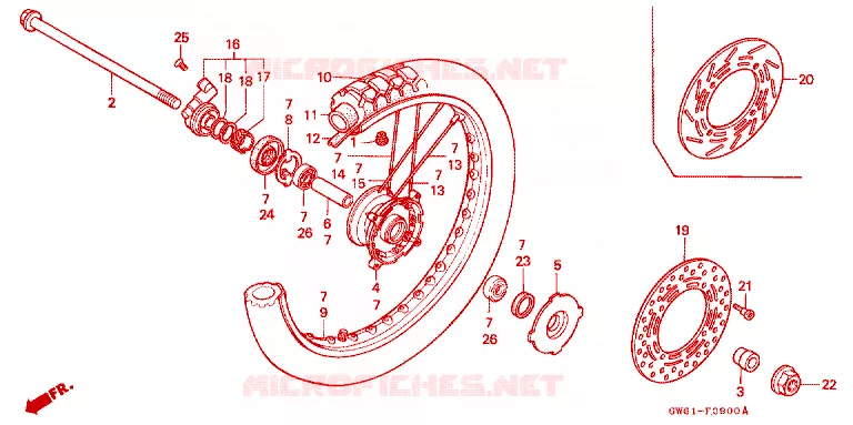 ROUE AVANT Honda MOTO 50 CRM 1990  CRM50L