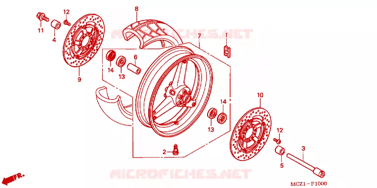 ROUE AVANT Honda MOTO 900 HORNET 2002  CB900F1