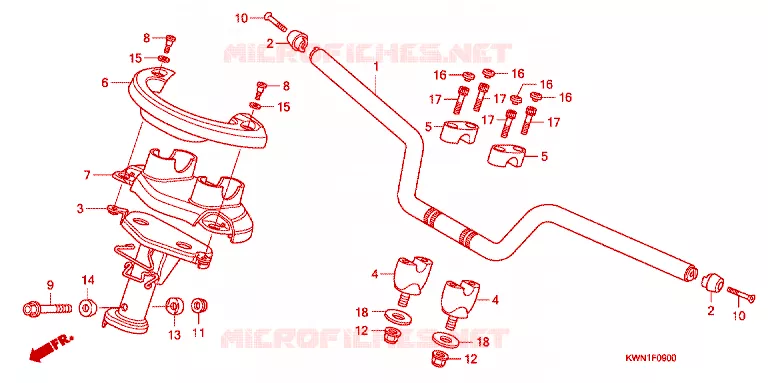 GUIDON - CARENAGE Honda SCOOTER 125 PCX 2014  WW125EX2E