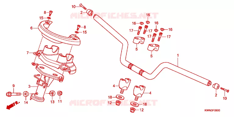 GUIDON - CARENAGE Honda SCOOTER 125 PCX 2014  WW125EX2A