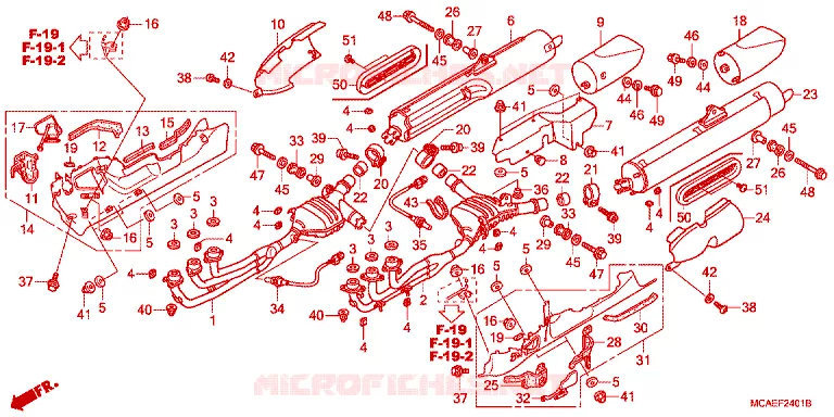 SILENCIEUX D'ECHAPPEMENT Honda MOTO 1800 GOLD-WING 2013  GL1800D
