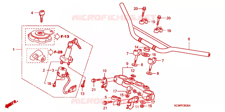 GUIDON - TE DE FOURCHE Honda MOTO 200 XR 2003  XR2003