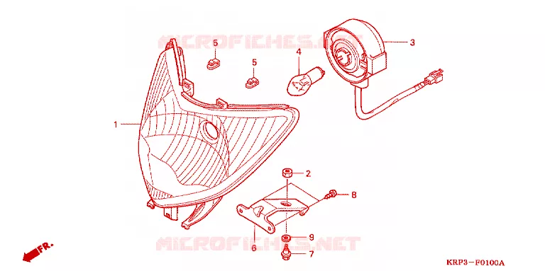 PHARE Honda SCOOTER 100 AVIATOR 2003  SCV100F3