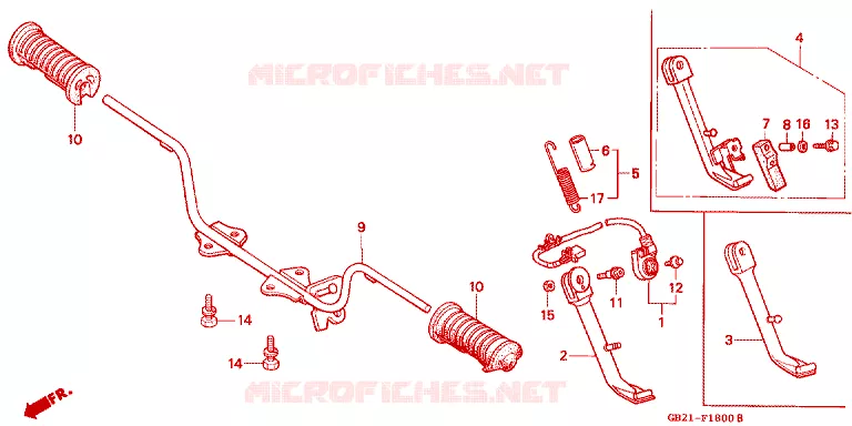REPOSE PIED Honda MOTO 50 CHALY 1982  CF50C