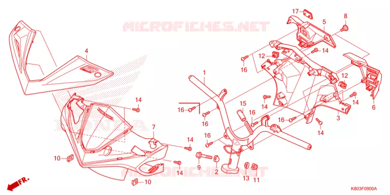 GUIDON - CARENAGE Honda SCOOTER 125 ELITE 2021  NSC1255SHK