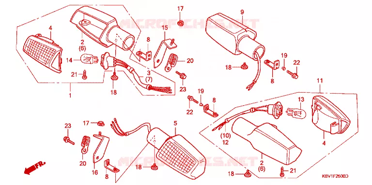 CLIGNOTANT Honda MOTO 250 VT 1992  VT250FN