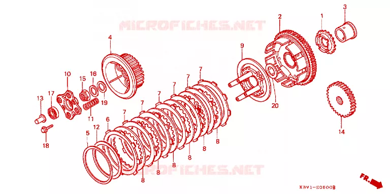 EMBRAYAGE Honda MOTO 250 VT 1992  VT250FN