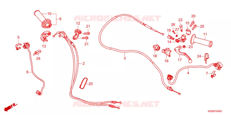 LEVIER DE GUIDON - CABLE - COMMODO Honda MOTO 250 CRF 2024  CRF250RXR