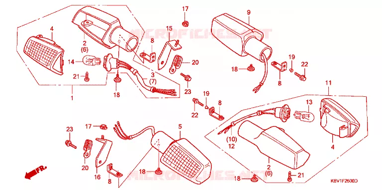 CLIGNOTANT Honda MOTO 250 VT 1992  VT250FN