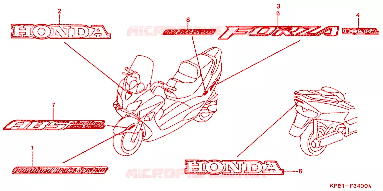 AUTOCOLLANTS Honda SCOOTER 250 FORZA 2002  NSS250A2_J