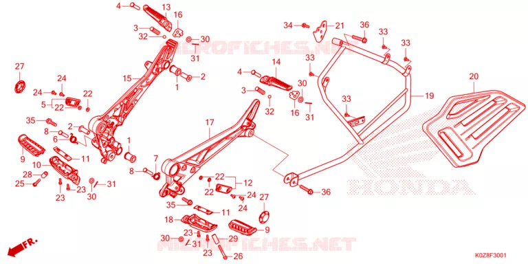 REPOSE PIED Honda MOTO 350 CB 2023  CB350RSP
