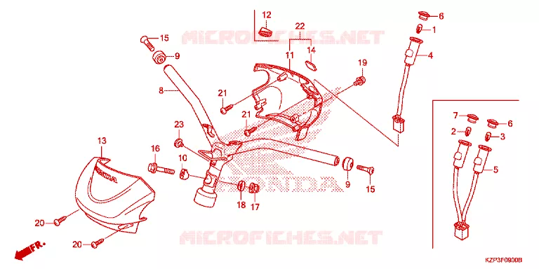 GUIDON - CARENAGE Honda MOTO 110 BENLY 2016  MW1101WHG