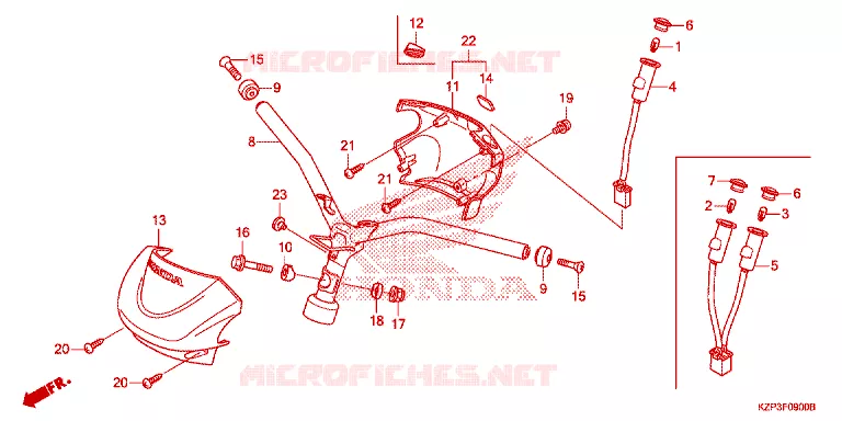 GUIDON - CARENAGE Honda MOTO 110 BENLY 2019  MW1101WHK