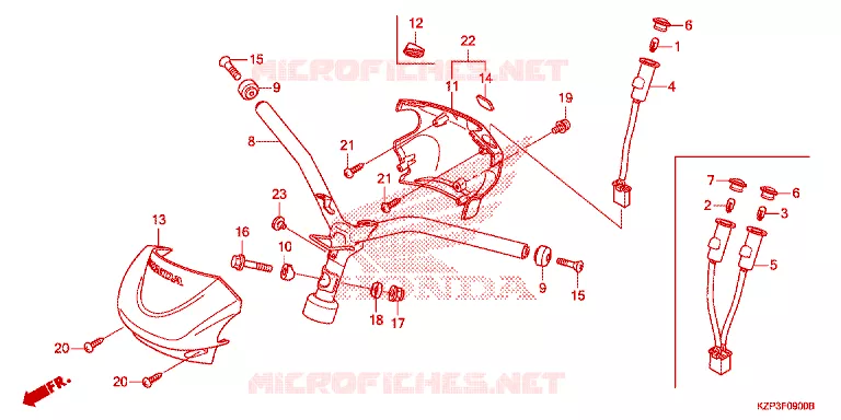 GUIDON - CARENAGE Honda MOTO 110 BENLY 2019  MW1101WHK