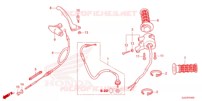 LEVIER DE GUIDON - CABLE - COMMODO Honda MOTO 50 CRF 2024  CRF50FR