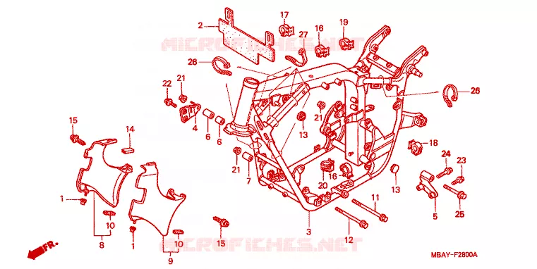 CADRE Honda MOTO 750 SHADOW 2000  VT750CDY