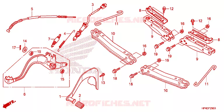 PEDALE - REPOSE PIED Honda ATV 420 FOURTRAX 2013  TRX420FED