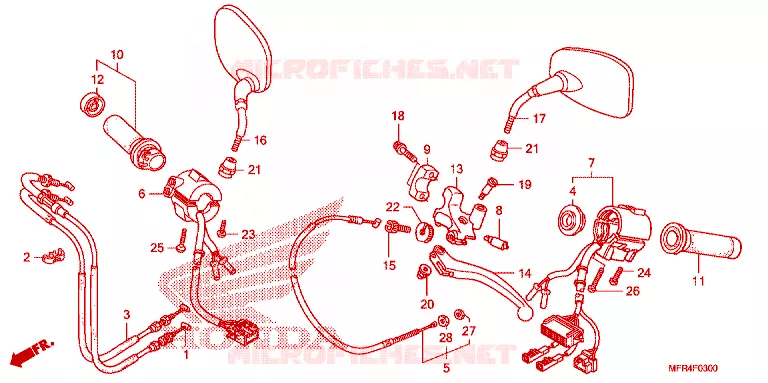 COMMODOS - POIGNEES - CABLES Honda MOTO 1300 VT 2011  VT1300CXB_A