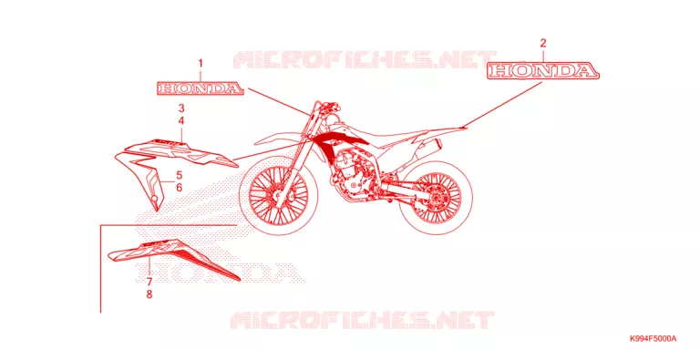 AUTOCOLLANTS Honda MOTO 250 CRF 2021  CRF250FM
