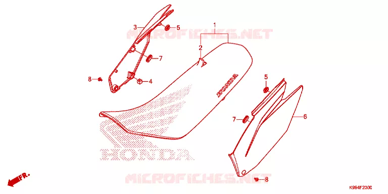 SELLE - CARENAGE Honda MOTO 250 CRF 2021  CRF250FM