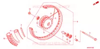 ROUE AVANT pour Honda WAVE 110 TH Front brake drum, Kick start, Spoked wheels de 2011