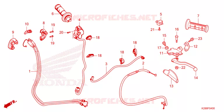 LEVIER DE GUIDON - CABLE - COMMODO Honda MOTO 125 CRF 2024  CRF125FR