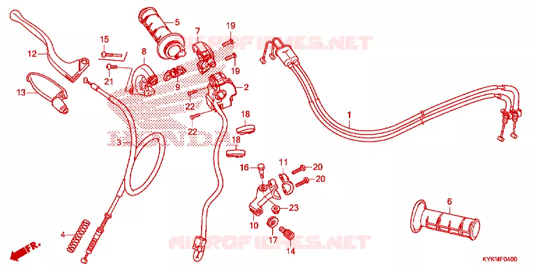 LEVIER DE GUIDON - CABLE - COMMODO Honda MOTO 110 CRF 2024  CRF110FR