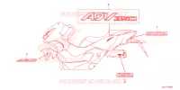 AUTOCOLLANTS pour Honda ADV 350 HSVCS WITHOUT TOP CASE de 2024