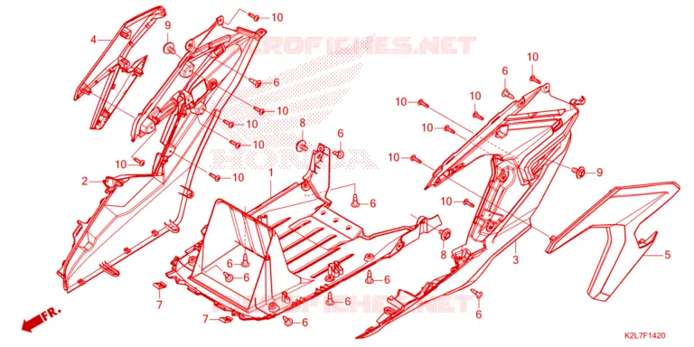 COUVERCLES LATERAUX REPOSES PIEDS Honda SCOOTER 350 ADV 2024  ADV350AR