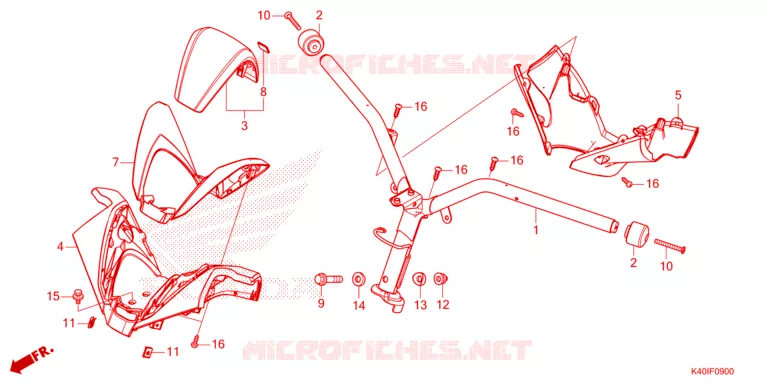 GUIDON - CARENAGE Honda SCOOTER 125 FORZA 2023  NSS125ADR