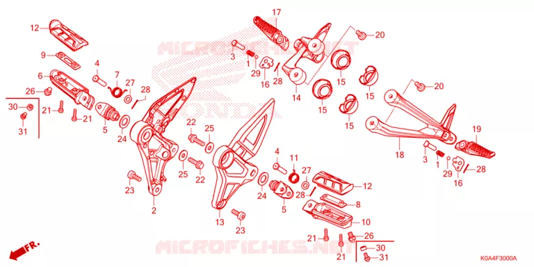 REPOSE PIED Honda MOTO 300 CB 2024  CBF300NAP