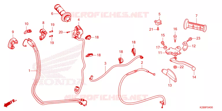 LEVIER DE GUIDON - CABLE - COMMODO Honda MOTO 125 CRF 2023  CRF125FP