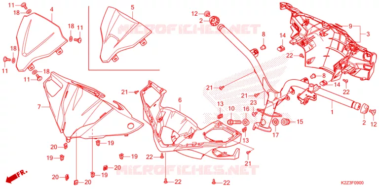 GUIDON - CARENAGE Honda SCOOTER 125 AIR-BLADE 2023  ACA125CBFP_2AD