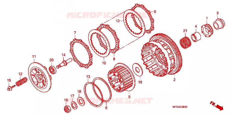 EMBRAYAGE Honda MOTO 600 HORNET 2009  CB600F9_BR