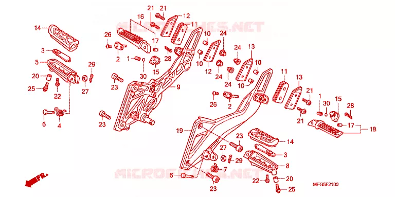 REPOSE PIED Honda MOTO 600 HORNET 2012  CB600FC_BR