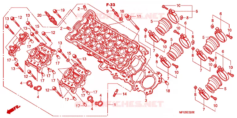 CULASSE Honda MOTO 600 HORNET 2013  CB600FD_BR