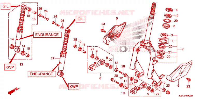 FOURCHE Honda SCOOTER 110 DIO 2018  SCV110FH