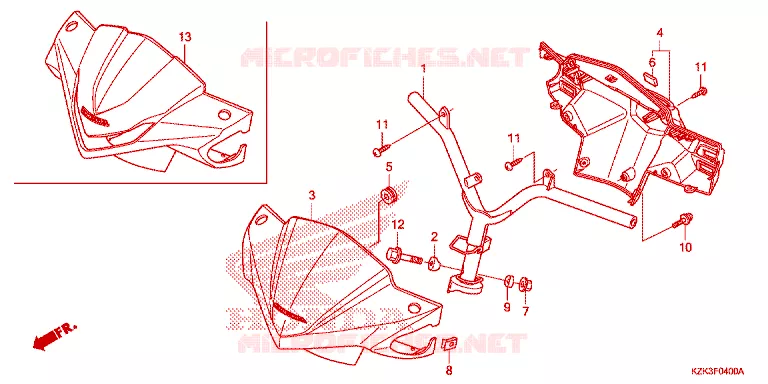 GUIDON - CARENAGE Honda SCOOTER 110 DIO 2017  SCV110FH