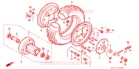 ROUE ARRIERE pour Honda MONKEY 50 TYPE 7 de 1988